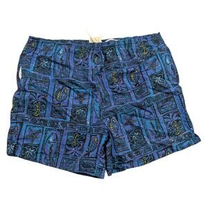 80s/90s AOP Pacific Tribal Patterned Swim Shorts